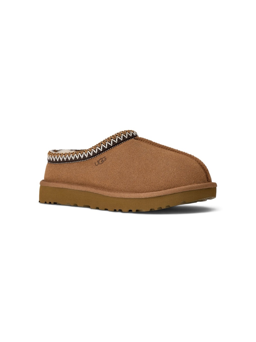 UGG Women's Tasman Suede Shearling Clog - Chestnut Sz 8